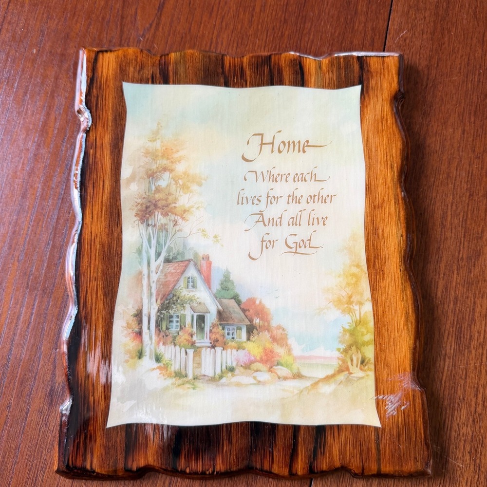 Vintage Religious Home Cottage Wood Plaque Wall Art Decor Cottagecore Spiritual